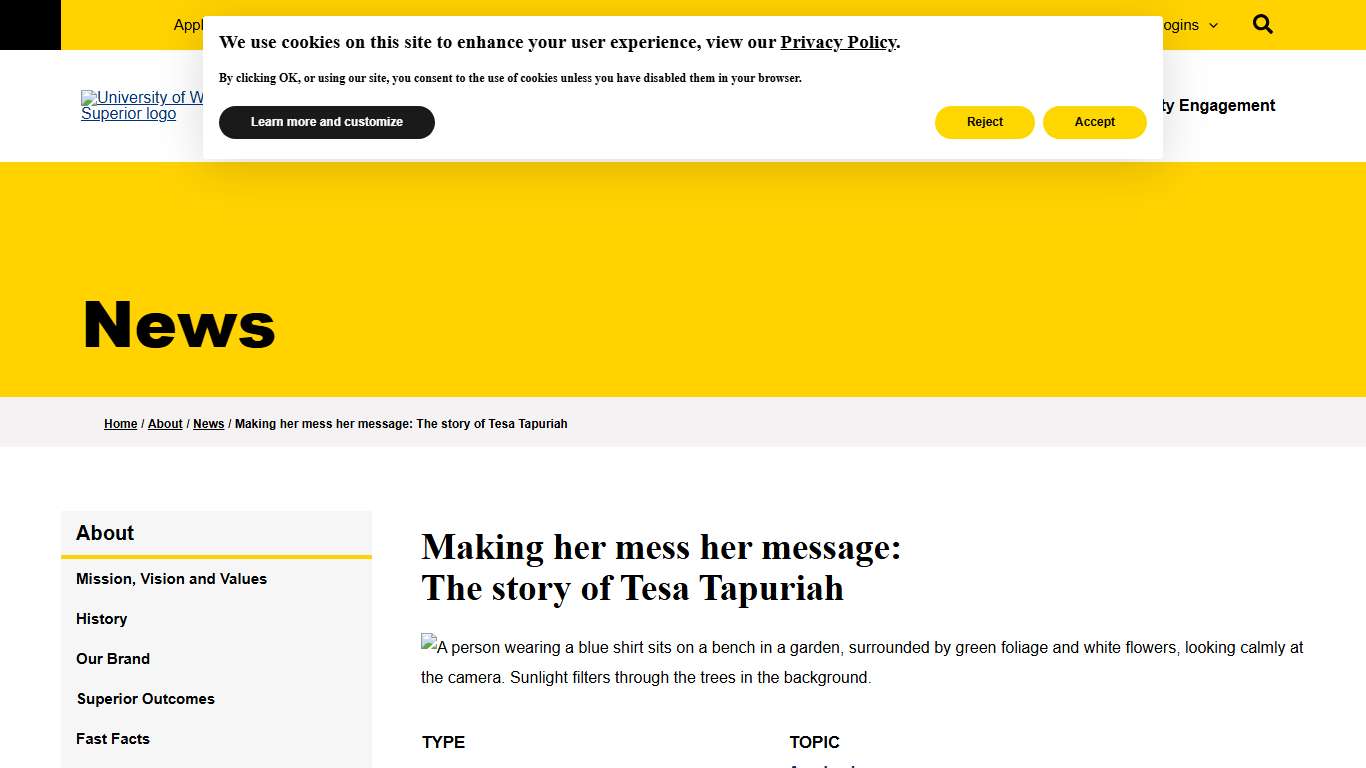 Making her mess her message: The story of Tesa Tapuriah - UW-Superior